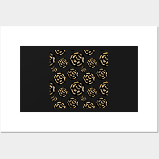 Black Circles with Golden Stripes Posters and Art